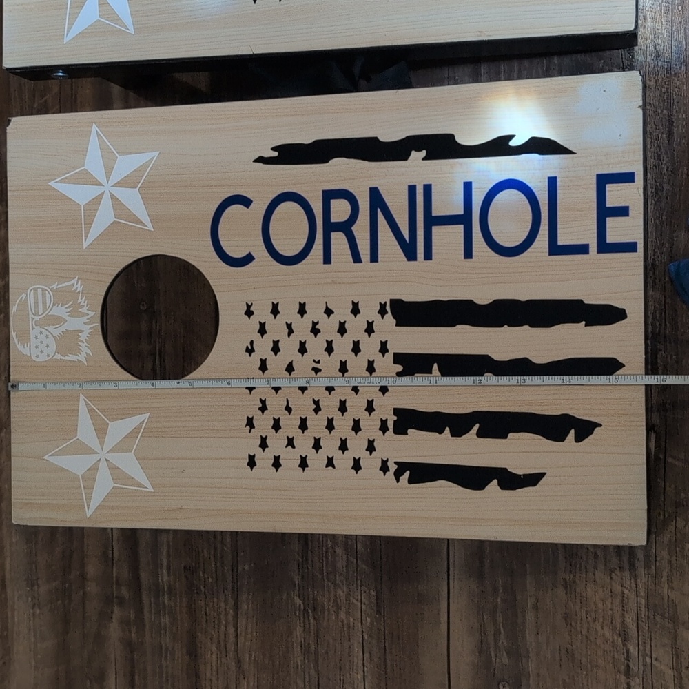 Travel Cornhole Game Set with Blue and Red Bean Bags - Picture 3 of 15